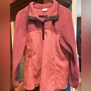 Columbia fleece pullover, colorblock pink